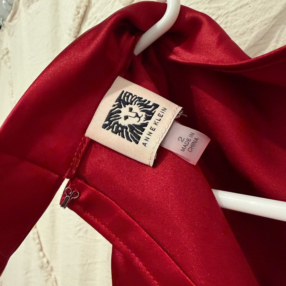 Anne Klein Vibrant Red Satin Top